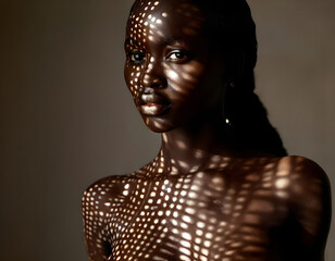 Light and Shadow: A Stunning African Woman in Africa