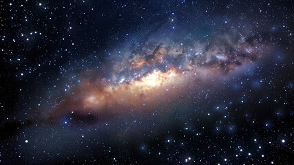 galaxy with stars in space, galaxy in the dark, stars and galaxy in dark space