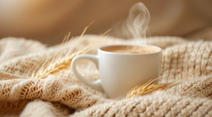 Cup of Coffee on Blanket