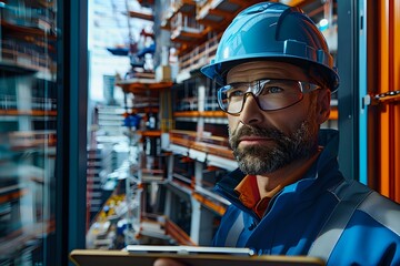 Building Superintendent with Tools and Technology at Work