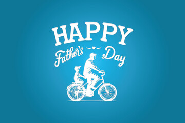Fototapeta premium Father's Day greeting card in blue tones with plaid men's tie, Fathers Day illustration for banner, fashion ads, poster, vector graphics,typography