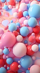 An abstract background with whimsical, balloon motifs.