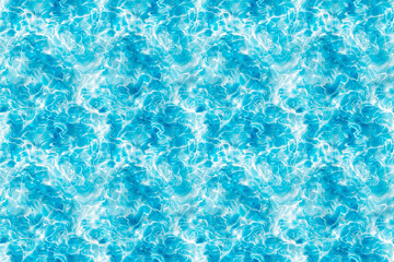 Obraz premium Seamless water texture pattern with blue and white reflections, ideal for decoration and tile designs. This ornament brings a refreshing and aquatic aesthetic, perfect for summer-themed decor