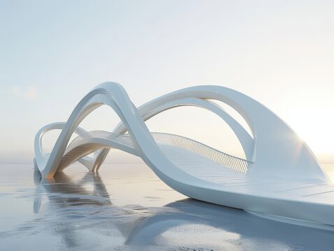 Dynamic supportive bridge design concepts, generated with ai