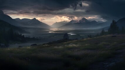 sunrise over the mountains