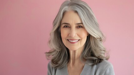 Woman With Grey Hair in Grey Sweater