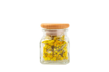 Assortment of dry herbal and berry tea isolated on a white background. Tea party concept. medicinal herbs. Healing herbs.Alternative medicine.Linden, calendula, cornflowers, marigold, tansy, tea rose.
