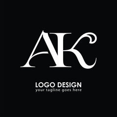 AK AK Logo Design, Creative Minimal Letter AK AK Monogram