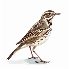 Bird Species Illustration on White Background Generative AI