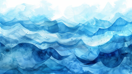 Obraz premium Blue Waves on White Background