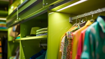 Green wardrobe color highlights its vibrant and refreshing tone generative ai