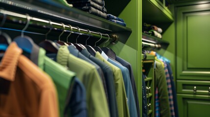 Green wardrobe color highlights its vibrant and refreshing tone generative ai