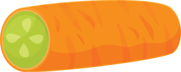 Bright and colorful cartoonstyle vector graphic of a fresh carrot, isolated on a white background