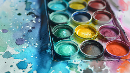 Close Up of a Box of Paint
