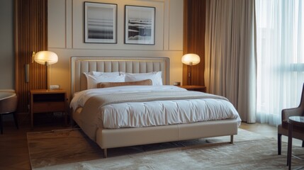 shot from the floor of a bed in a bedroom generative ai