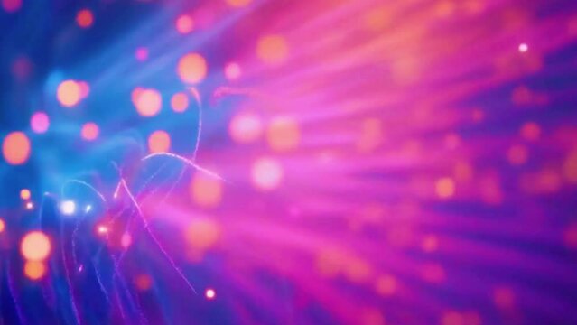 Animated glowing orbs that change colors between magenta, blue, and orange as they move and fade in and out, 4K High-Quality Background Video