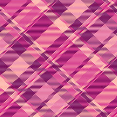 Argyle seamless pattern fabric, festival textile plaid background. Greeting texture vector tartan check in pink and red colors.