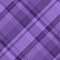 December check vector seamless, painting texture background fabric. Fur plaid textile pattern tartan in violet and amethyst colors.