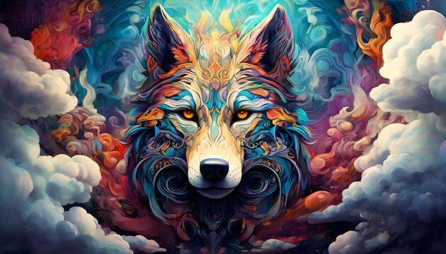 Abstraktion Wolf. Hintergrund f&uuml;r Design 2.