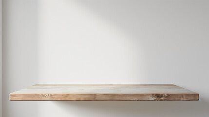 Wooden Shelf on White Wall
