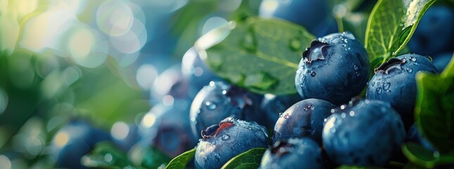 Close Up of a Bunch of Blueberries