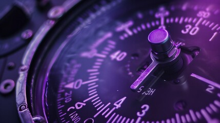 Lavender Tinted Aircraft Altimeter, Emphasizing Precision in Flight Instruments