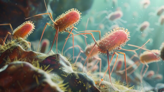 bacteriophages beneficial bacteria microbiology scientific illustration