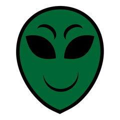Alien green head isolated