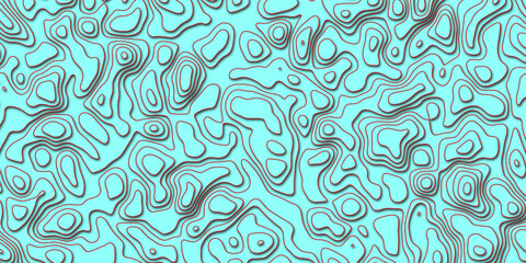 Vector Seamless Pattern with Maze-Like Topographic Lines

