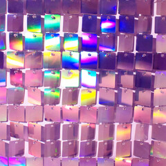 Creative idea disco or party background. Colorful texture. Light wall.