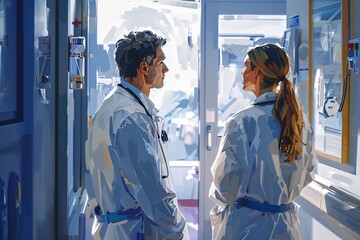 Obraz premium Portraits of professional male and female doctors in the hospital