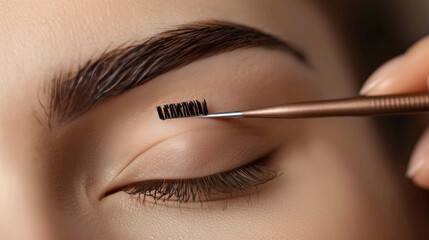Person Applying Eye Makeup With Brush
