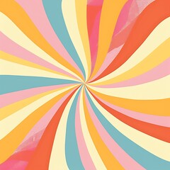 Retro seventies stripes sunrays vector background design
