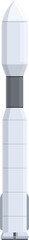 Vector illustration of a sleek, modern space rocket isolated on a white background