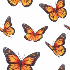 Obraz premium Seamless tile pattern with butterflies.