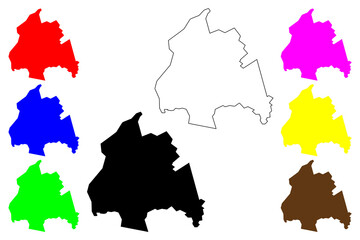 Kharkiv City (Ukraine) map vector illustration, scribble sketch City of Kharkov map