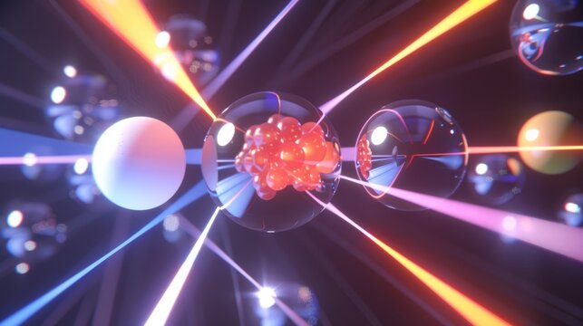 An animation showing a muon decaying into an electron highlighting the equal stability and behavior of leptons regardless of their type.
