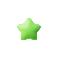 Vibrant green 3D star icon vector illustration