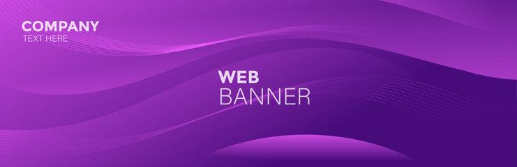 Abstract purple background, abstract vector background with wave, Web banner