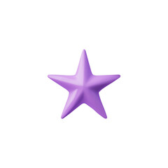 Vector illustration a bright 3D purple five-pointed star highlighted on a white background