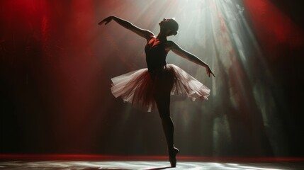 Dramatic Ballet Performance Under Spotlight - Art and Dance Highlighting Talent and Grace