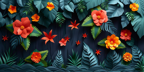 quilting paper, Amazon Rainforest, paper cut style, epic detail,generative ai