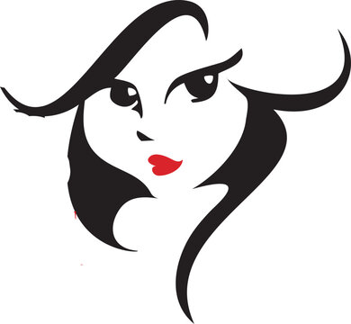 recommend clip art: portrait of a woman with hair