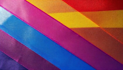 Fototapeta premium macro shot of fabric, textiles, synthetics, raised, shiny flag with bright colors, graphic, background texture close-up, queer lgbtq pride month
