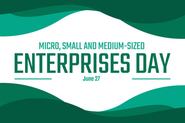 Micro-, Small and Medium-sized Enterprises Day 27 June traditional border design with white background illustration