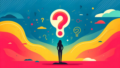 Confusion emotion, digital illustration vector art Wallpaper HD Background Generative AI