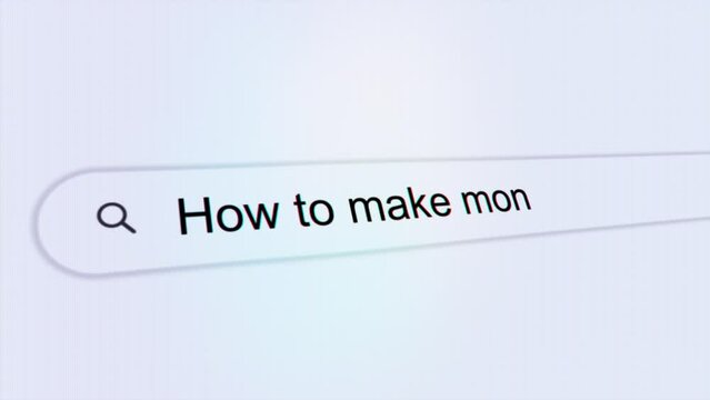 how to make money online typing on internet search bar computer screen