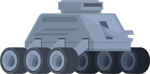 Naklejka premium Digital illustration of a stylized cartoon military armored vehicle on a white background