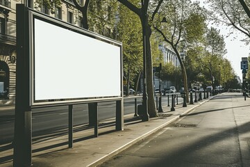 Fototapeta premium a blank white rectangular billboard
