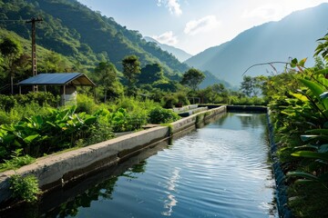 Sustainable technologies for water purification concept , Ai generated